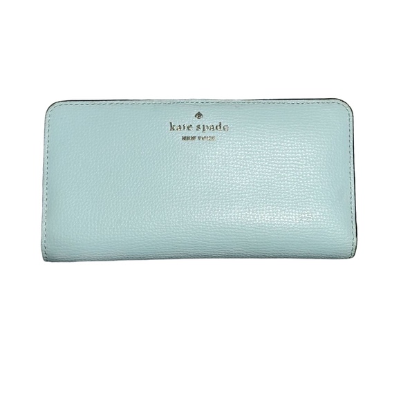Handbags - Kate Spade Womens Light Blue Pebbled Logo Wallet Staci Size